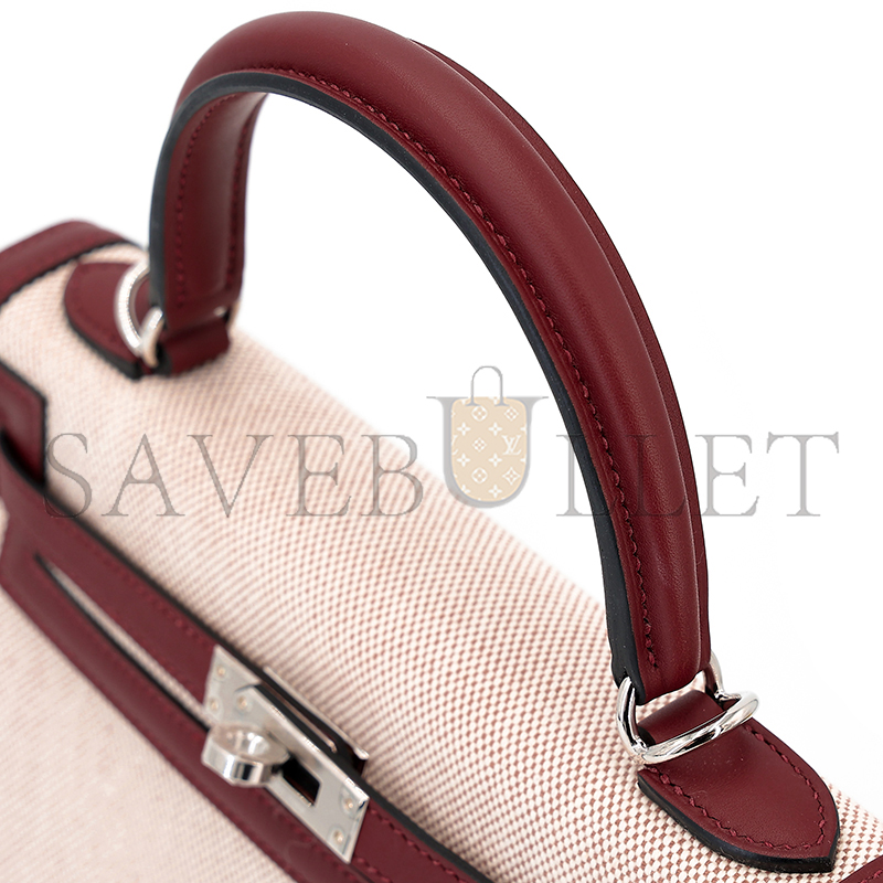H**me5 master kelly 25 swift and ecru toile palladium hardware (25*17*7cm)